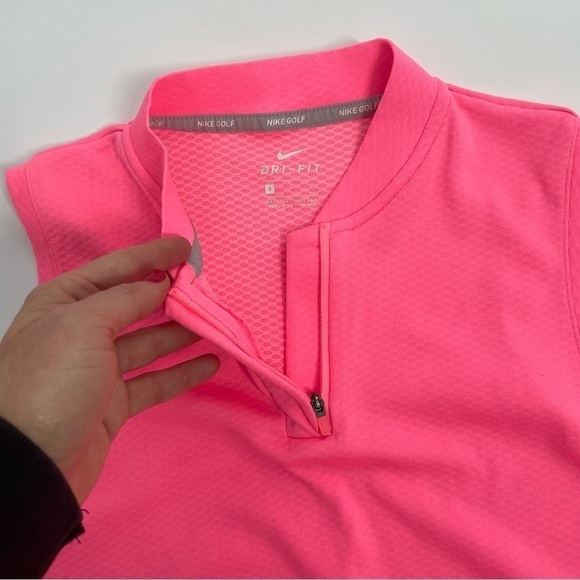 Nike Women’s Golf Polo Sleeveless Pink 1/4 Zip Dryfit Tennis Golf Polo Small - Picture 12 of 12
